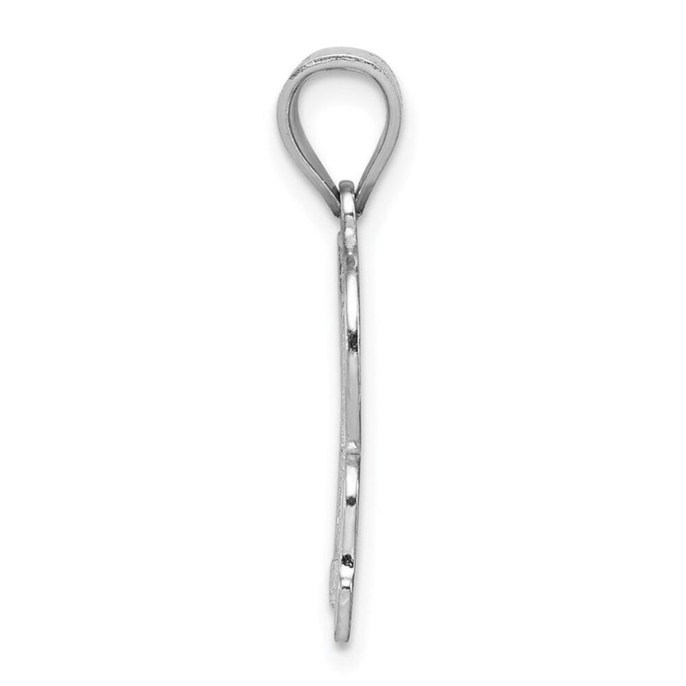 Sterling Silver, Sami Collection, Textured Block Initial R Pendant - Picture 2 of 5